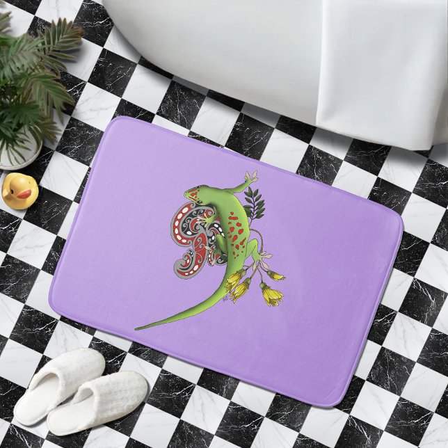 Alfombrilla De Baño Púrpura de la tribu Gecko verde (Subido por el creador)