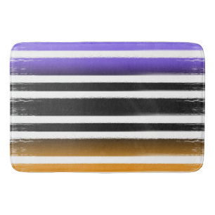 Alfombrilla De Baño Púrpura Negro Naranja Brocha de Pintura Halloween
