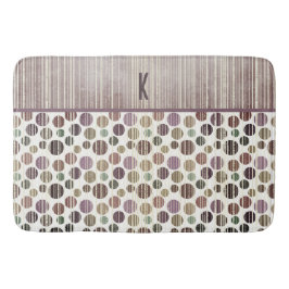 Alfombrilla De Baño Púrpura retro de puntos modernos de polka