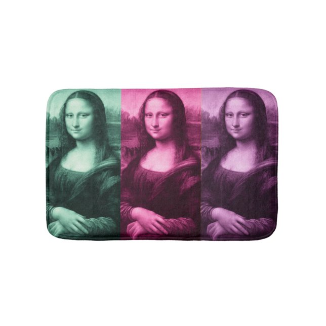 Alfombrilla De Baño Púrpura rosada verde de Mona Lisa (Anverso)