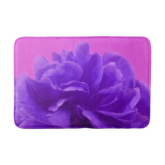 Alfombrilla De Baño Púrpura y frambuesa florales (Anverso)