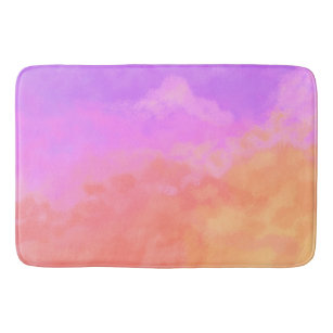 Alfombrilla De Baño Púrpura y Naranjas Resumen de nubes