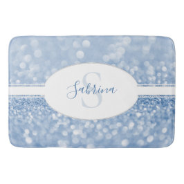 Alfombrilla De Baño Purpurina azul personalízate Bath Mat