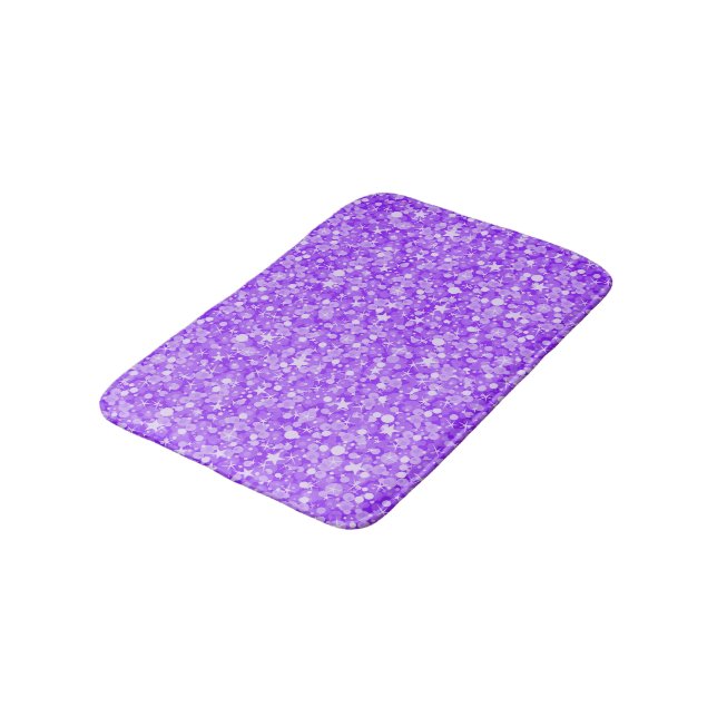 Alfombrilla De Baño Purpurina Blanco Y Morado Esparcido (Angular)