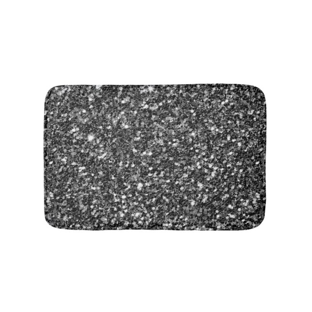 Alfombrilla De Baño Purpurina blanco y negro (Anverso)