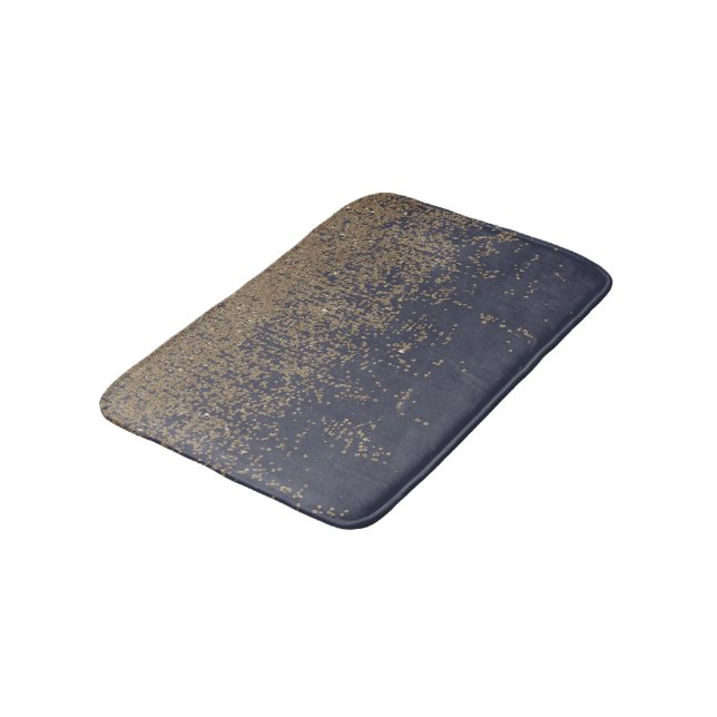 Alfombrilla De Baño Purpurina brillante Ombre del oro de los azules (Angular)