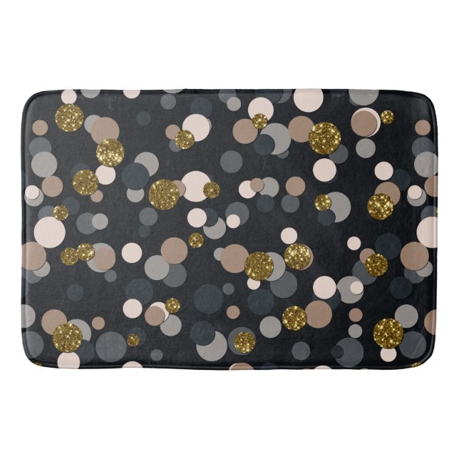 Alfombrilla De Baño Purpurina Confetti Peach, Maple, Gray and Gold (Anverso)
