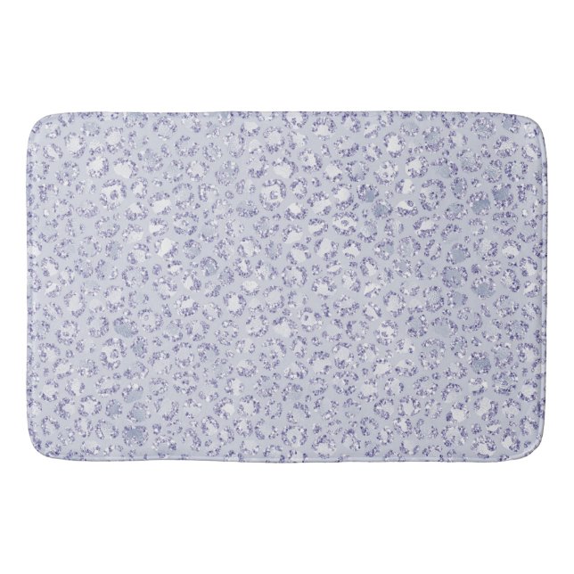 Alfombrilla De Baño Purpurina de impresión de leopardo púrpura Glam La (Anverso)