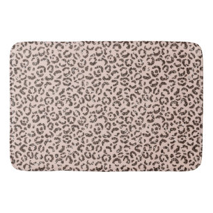 Alfombrilla De Baño Purpurina de leopardo marrón de chocolate de choco