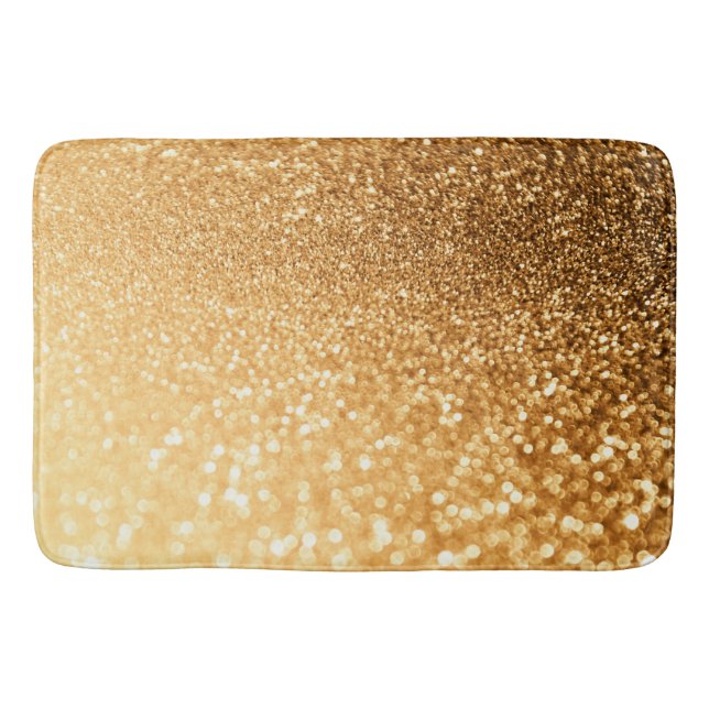 Alfombrilla De Baño Purpurina de moda de lujo del oro del amarillo (Anverso)