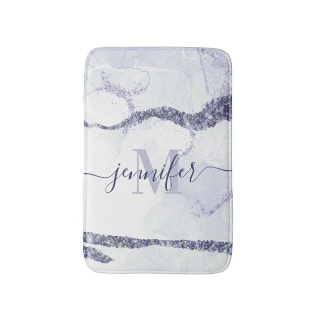 Alfombrilla De Baño Purpurina de resumen de corte (Frente vertical)