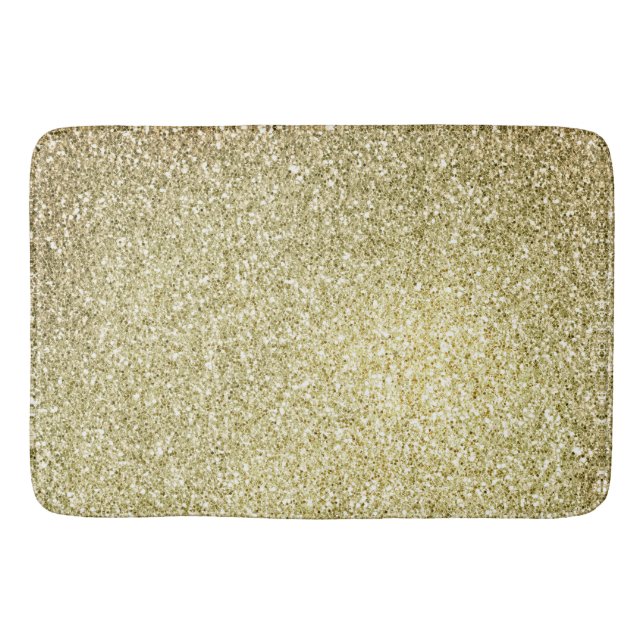 Alfombrilla De Baño Purpurina Glitz de oro amarillo (Anverso)