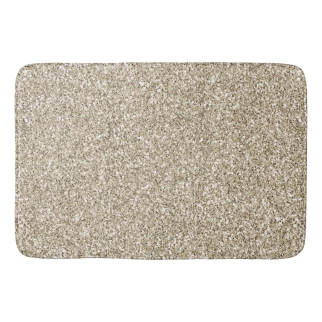 Alfombrilla De Baño Purpurina Glitzy Gold de Champagne (Anverso)