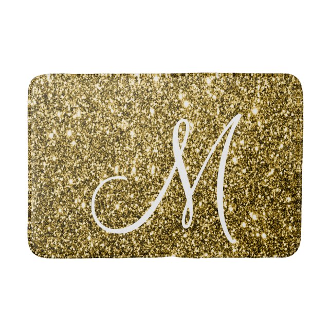 Alfombrilla De Baño Purpurina Luxe Gold Personalizado (Anverso)