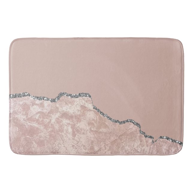 Alfombrilla De Baño Purpurina Metalizado cepillado rosado de Rubor (Anverso)