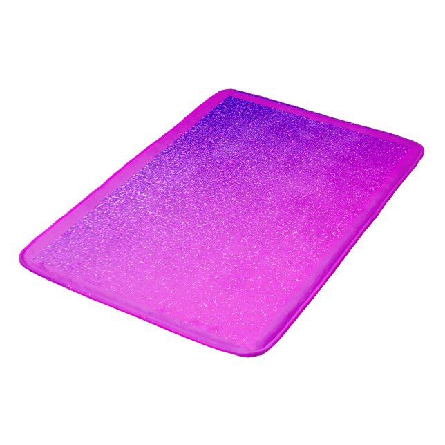 Alfombrilla De Baño Purpurina morado rosado brillante Ombre Girly Cute (Angular)