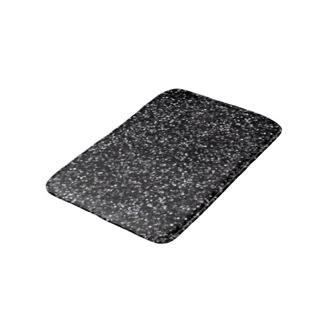 Alfombrilla De Baño Purpurina negro chispeante (Angular)