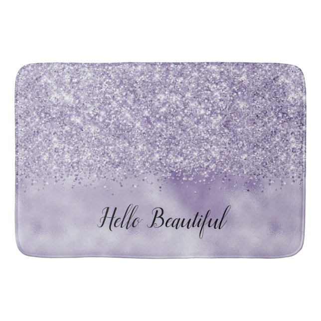 Alfombrilla De Baño Purpurina Purple Glitzy (Anverso)