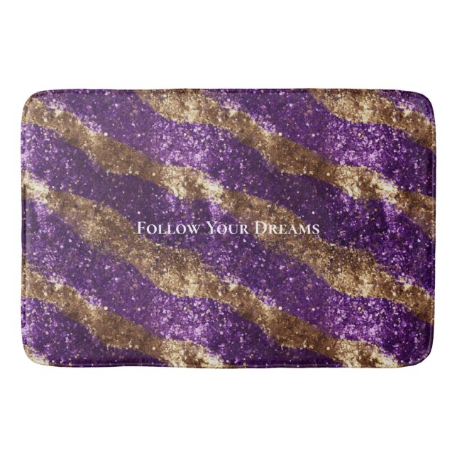 Alfombrilla De Baño Purpurina Purple Gold Sparkle (Anverso)