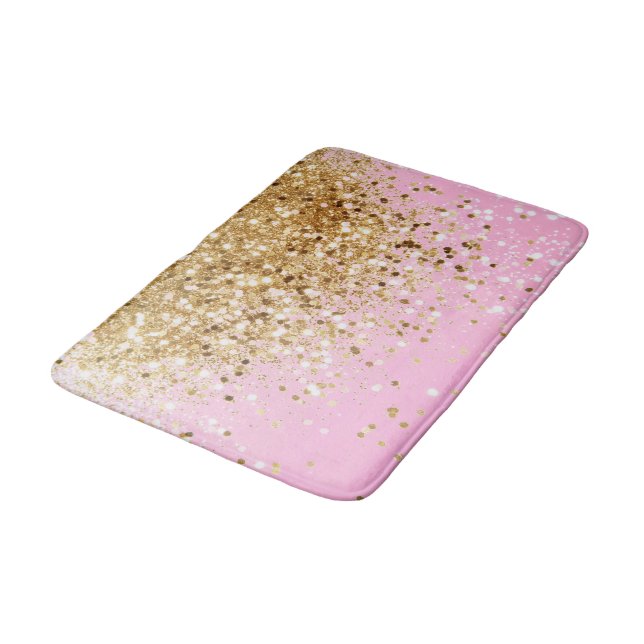 Alfombrilla De Baño Purpurina Rosa Oro #1 (Angular)
