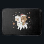 Alfombrilla De Baño Quokka Llama Christmas Snow Winter Animals<br><div class="desc">The quokka rides the llama for Christmas. Funny animals with gifts and snow for the holidays. Also funny for christmas in July. Quokkas are cute animals and perfect for Christmas.</div>