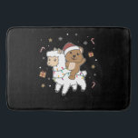 Alfombrilla De Baño Quokka Llama Christmas Snow Winter Animals<br><div class="desc">The quokka rides the llama for Christmas. Funny animals with gifts and snow for the holidays. Also funny for christmas in July. Quokkas are cute animals and perfect for Christmas.</div>