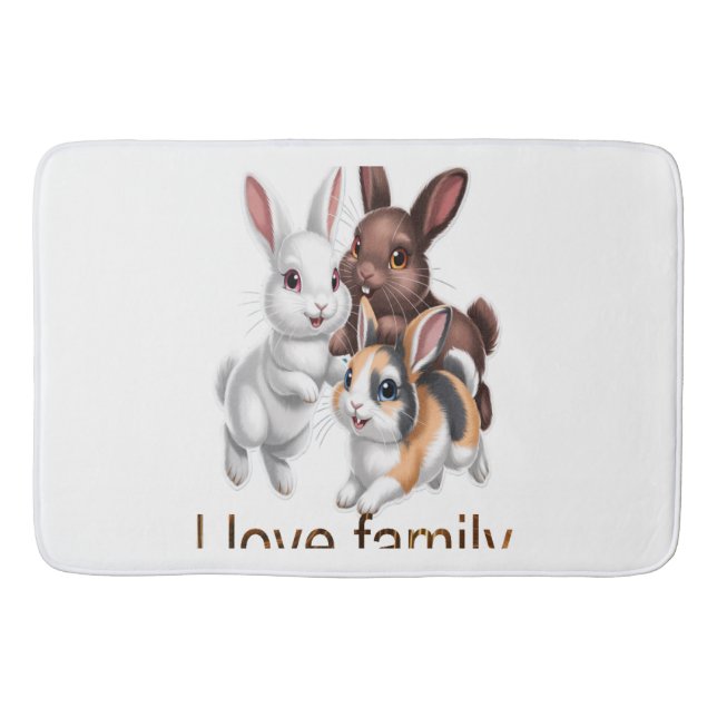 Alfombrilla De Baño Rabbit family  (Anverso)
