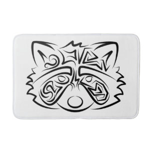 Alfombrilla De Baño Racco tribal blanco y negro