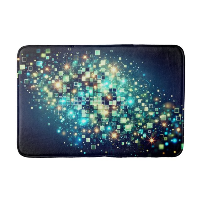 Alfombrilla De Baño Radiant Pixel Bokeh (Anverso)