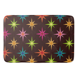 Alfombrilla De Baño Ráfagas de estrellas atómicas funky y coloridas de