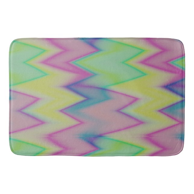Alfombrilla De Baño Rainbow Zigzags (Anverso)
