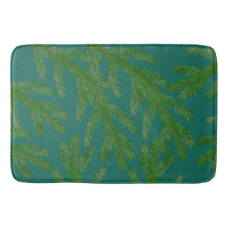 Alfombrilla De Baño Ramas de árbol de aves verdes festivas