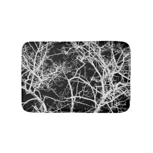 Alfombrilla De Baño Ramas de árbol en fondo negro