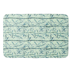 Alfombrilla De Baño Ramas de bambú, blanco, verde, hojas, bambú