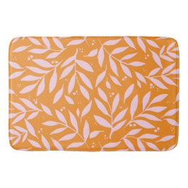Alfombrilla De Baño Ramas de bonito - naranja y rosa