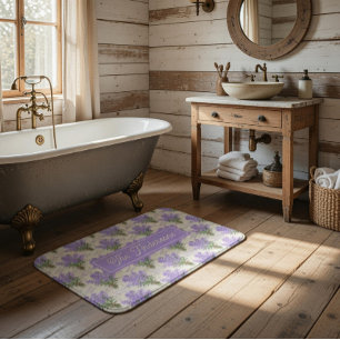 Alfombrilla De Baño Ramos de lavanda de la familia Provenza 