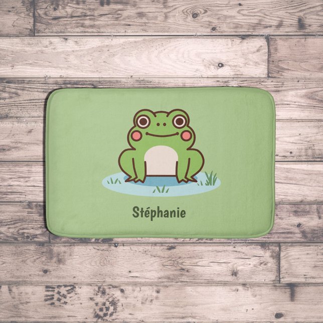 Alfombrilla De Baño Rana Cute (Cute Frog Bath Mat)