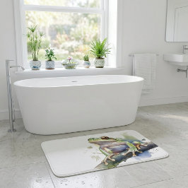 Alfombrilla De Baño Rana Cute Watercolor Tree