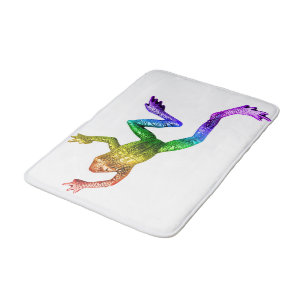 Alfombrilla De Baño rana de colores arcoíris de SlipperyJoe renderizad