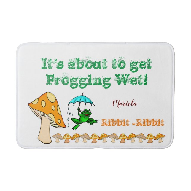 Alfombrilla De Baño Rana Mushroom Ribbit Bathroom Mat (Anverso)