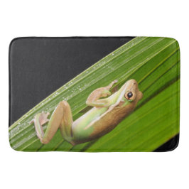 Alfombrilla De Baño Rana Pequeña En Una Hoja