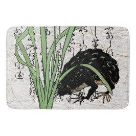 Alfombrilla De Baño Rana Sapo Botánico Japonés del Siglo XVIII 