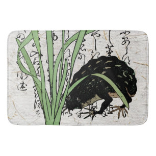 Alfombrilla De Baño Rana Sapo Botánico Japonés del Siglo XVIII 