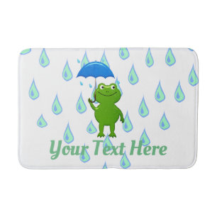 Alfombrilla De Baño Rana y lluvia kawaii
