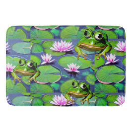 Alfombrilla De Baño Ranas De Lotus Y Lily Pad