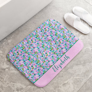 Alfombrilla De Baño Ranas finas y finas rosadas y verdes Nombre person