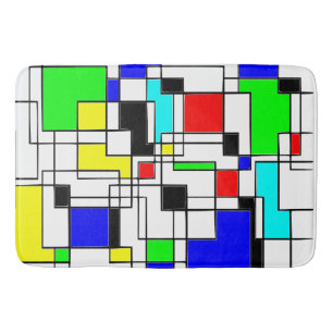 Alfombrilla De Baño Random Squares Homage A Mondrian