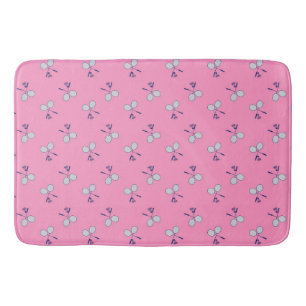 Alfombrilla De Baño Raqueta de bádminton patrón rosa