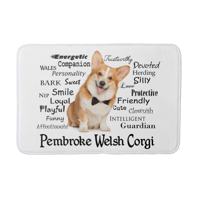 Alfombrilla De Baño Rasgos de Corgi (Anverso)