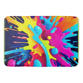 Alfombrilla De Baño Rasgos de pintura fluorescente dinámica